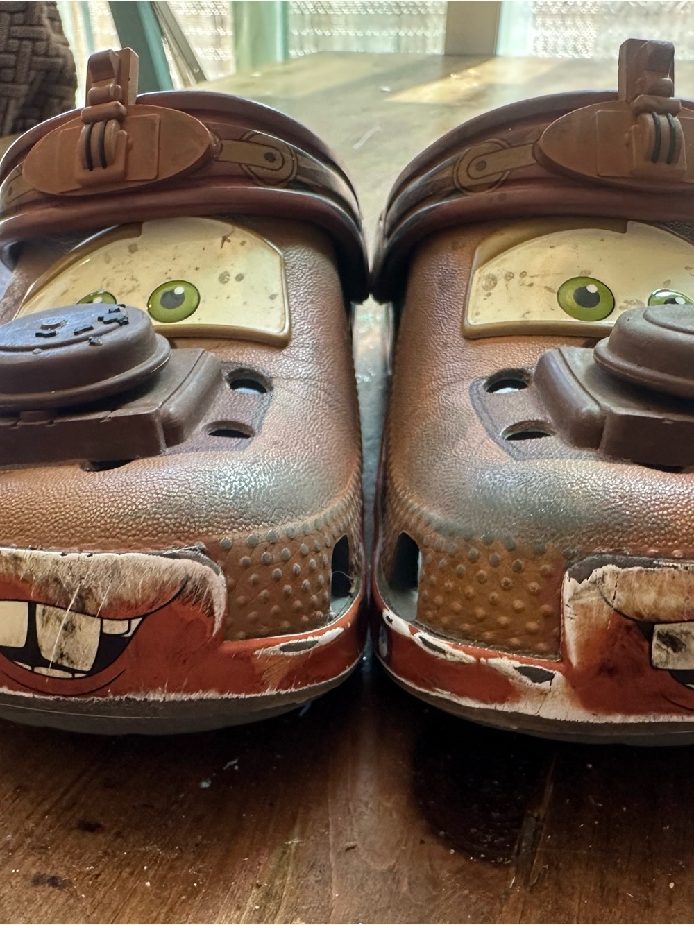 CROCS Kids Brown Character Clogs with Face Detail
